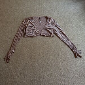 Skims Sienna Velvet Logo Glove Crop Top, Size 3X NWT